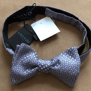 Lanvin Paris Men’s Pre-Tied Adjustable Silk Bow Tie – Made in Italy NWT